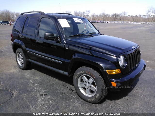 1J4GL38K35W656690 - 2005 JEEP LIBERTY RENEGADE BLACK photo 1