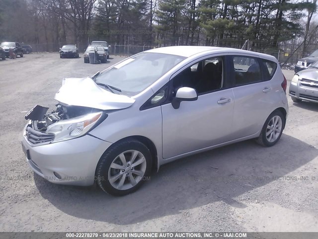 3N1CE2CP7EL407183 - 2014 NISSAN VERSA NOTE S/S PLUS/SV/SL SILVER photo 2