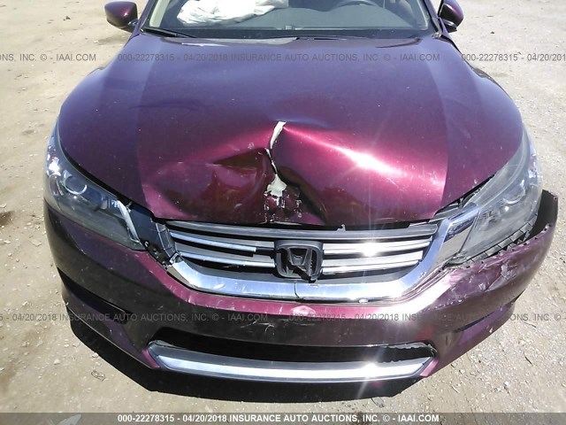 1HGCR2F34EA088022 - 2014 HONDA ACCORD LX BURGUNDY photo 6