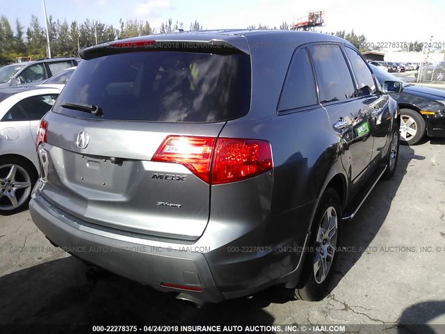 2HNYD28468H528878 - 2008 ACURA MDX TECHNOLOGY GRAY photo 4