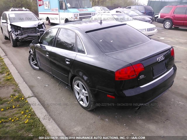 WAUDF78E78A023030 - 2008 AUDI A4 2.0T QUATTRO BLACK photo 3