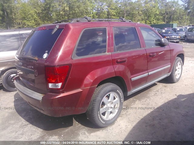 1J8GS48K08C128893 - 2008 JEEP GRAND CHEROKEE LAREDO BURGUNDY photo 4