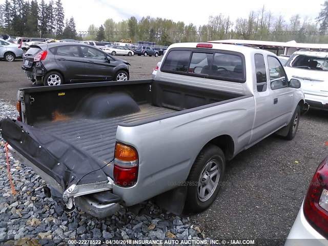 5TEVL52N13Z228998 - 2003 TOYOTA TACOMA XTRACAB SILVER photo 4