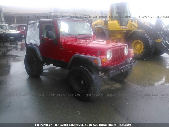 1J4FA49S05P384406 - 2005 JEEP WRANGLER / TJ SPORT RED photo 1