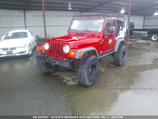 1J4FA49S05P384406 - 2005 JEEP WRANGLER / TJ SPORT RED photo 2