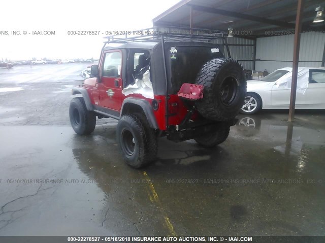 1J4FA49S05P384406 - 2005 JEEP WRANGLER / TJ SPORT RED photo 3