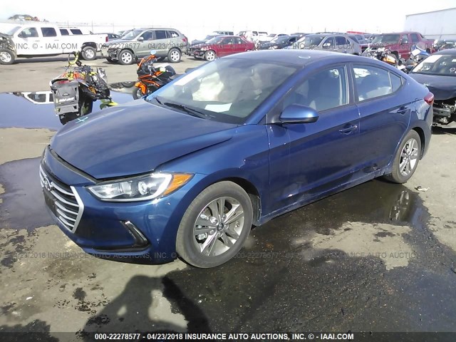 5NPD84LF5JH283257 - 2018 HYUNDAI ELANTRA SEL/VALUE/LIMITED BLUE photo 2