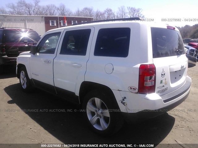 1C4NJPFA4ED650395 - 2014 JEEP PATRIOT LATITUDE WHITE photo 3