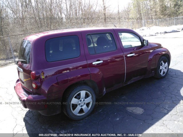 3GNDA13D67S627105 - 2007 CHEVROLET HHR LS RED photo 4