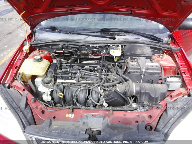 1FAFP34N77W330258 - 2007 FORD FOCUS ZX4/S/SE/SES RED photo 10