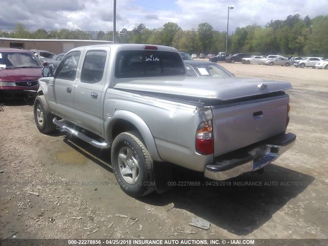 5TEGN92N62Z040048 - 2002 TOYOTA TACOMA DOUBLE CAB PRERUNNER SILVER photo 3