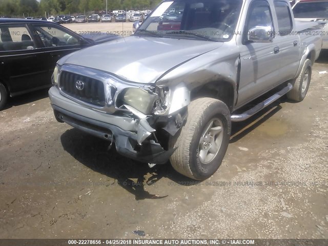 5TEGN92N62Z040048 - 2002 TOYOTA TACOMA DOUBLE CAB PRERUNNER SILVER photo 6