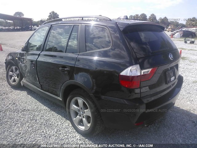 WBXPC93438WJ07516 - 2008 BMW X3 3.0SI BLACK photo 3