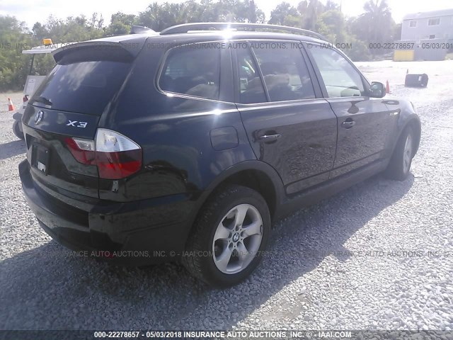 WBXPC93438WJ07516 - 2008 BMW X3 3.0SI BLACK photo 4