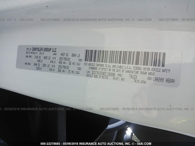 3C6TRVDD8EE130398 - 2014 RAM PROMASTER 2500 2500 HIGH WHITE photo 9