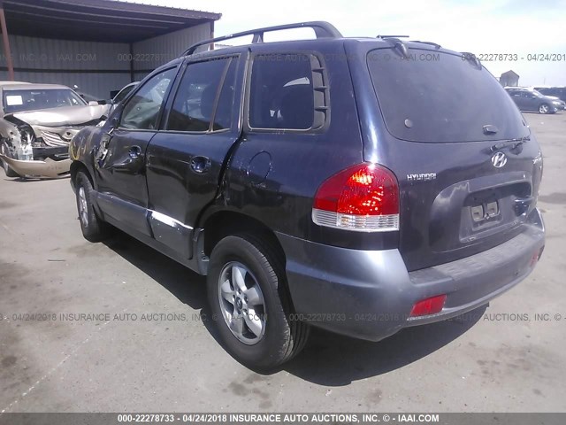 KM8SC13D95U910083 - 2005 HYUNDAI SANTA FE GLS/LX BLUE photo 3