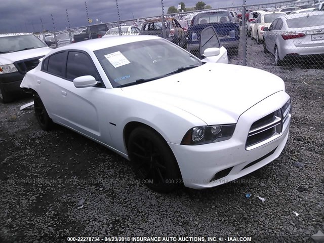 2C3CDXCT7DH718120 - 2013 DODGE CHARGER R/T WHITE photo 1