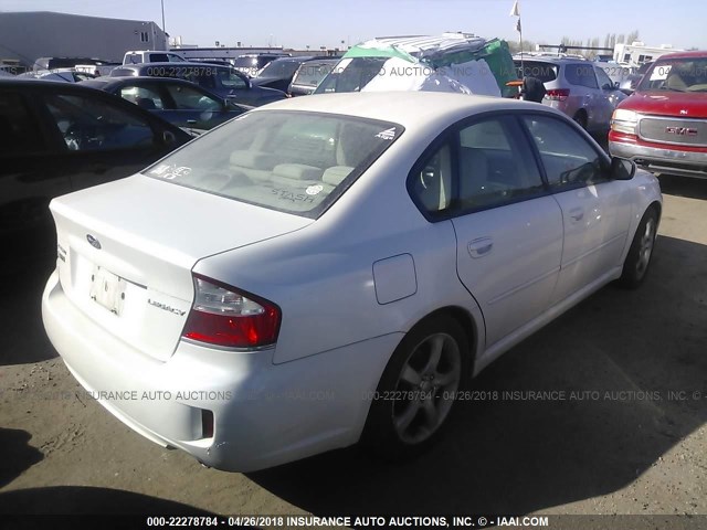 4S3BL616987212193 - 2008 SUBARU LEGACY 2.5I WHITE photo 4