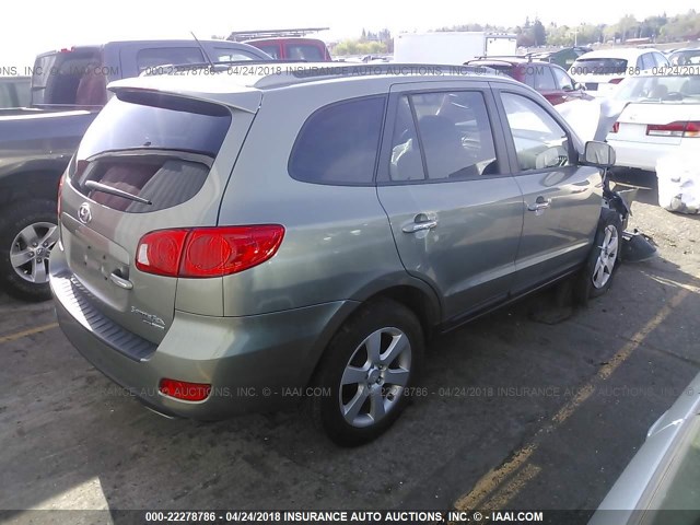 5NMSH73E28H160345 - 2008 HYUNDAI SANTA FE SE/LIMITED GREEN photo 4