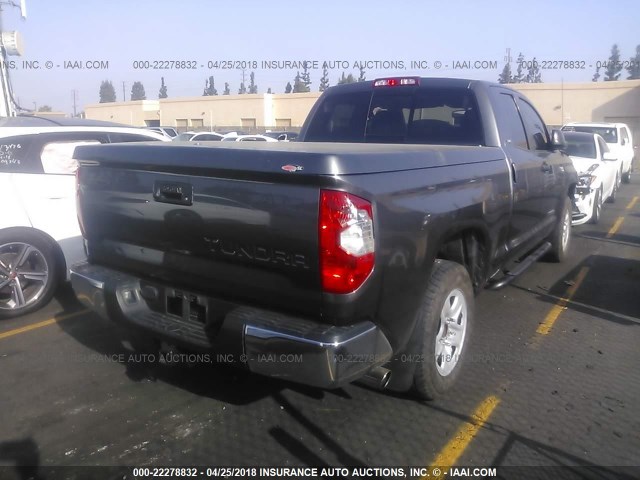 5TFRY5F1XFX174610 - 2015 TOYOTA TUNDRA DOUBLE CAB SR/SR5 GRAY photo 4