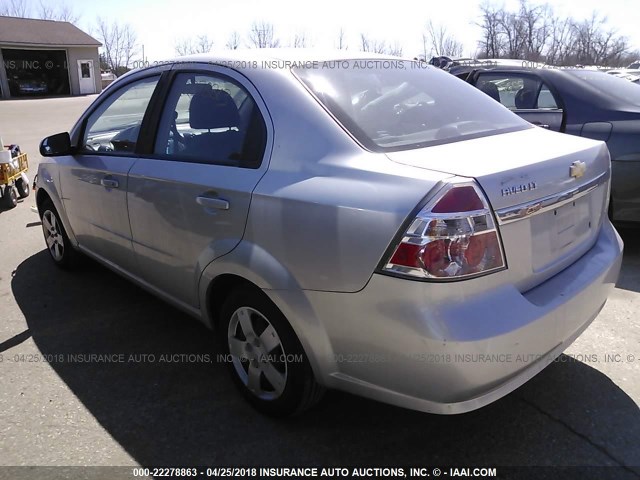 KL1TD56E79B317560 - 2009 CHEVROLET AVEO LS/LT SILVER photo 3