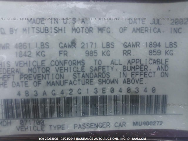 4B3AG42G13E040340 - 2003 DODGE STRATUS SE MAROON photo 9