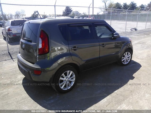 KNDJT2A67D7535088 - 2013 KIA SOUL +/!/SPORT GRAY photo 4