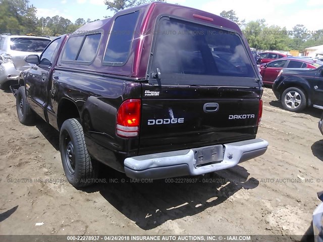 1D7FL16K04S618144 - 2004 DODGE DAKOTA SXT BURGUNDY photo 3