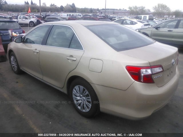 4T1BF1FK5CU038970 - 2012 TOYOTA CAMRY SE/LE/XLE GOLD photo 3