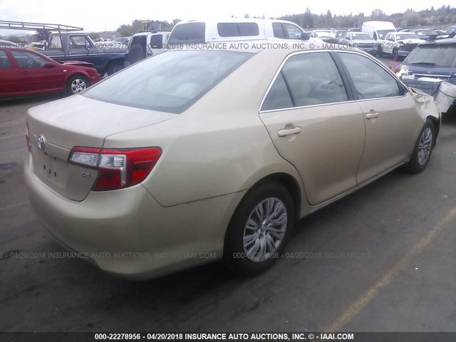 4T1BF1FK5CU038970 - 2012 TOYOTA CAMRY SE/LE/XLE GOLD photo 4