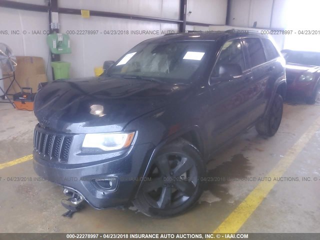 1C4RJFCG9EC409586 - 2014 JEEP GRAND CHEROKEE OVERLAND BLACK photo 2