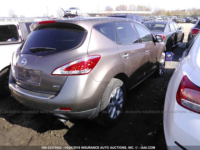 JN8AZ1MWXBW157439 - 2011 NISSAN MURANO S/SL/LE BROWN photo 4