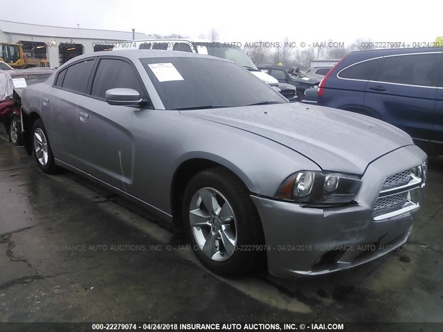 2C3CDXHG3EH318598 - 2014 DODGE CHARGER SXT SILVER photo 1