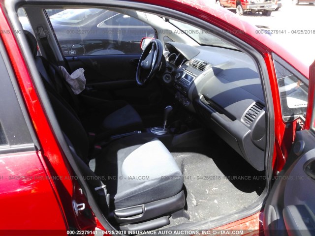 JHMGD386X7S033727 - 2007 HONDA FIT S RED photo 5