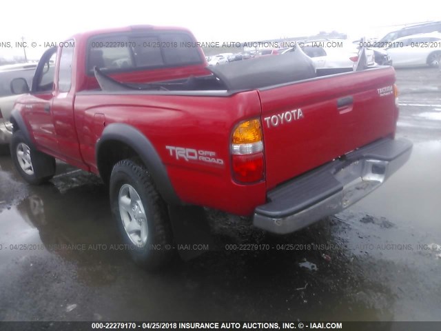 5TESN92N64Z426711 - 2004 TOYOTA TACOMA XTRACAB PRERUNNER RED photo 3