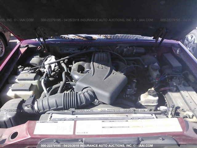 1FMZU73E3YZA46789 - 2000 FORD EXPLORER XLT MAROON photo 10