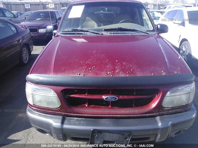 1FMZU73E3YZA46789 - 2000 FORD EXPLORER XLT MAROON photo 6