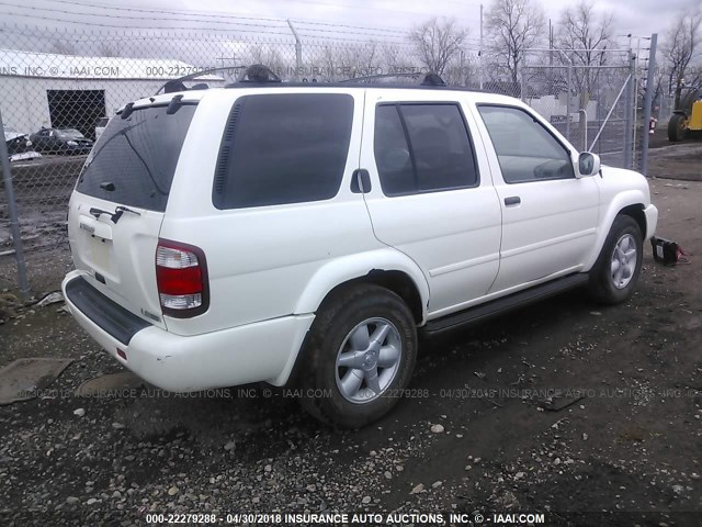 JN8DR09Y61W586464 - 2001 NISSAN PATHFINDER LE/SE/XE WHITE photo 4