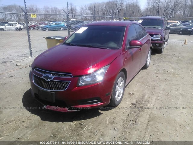 1G1PL5SC6C7355835 - 2012 CHEVROLET CRUZE LT RED photo 2