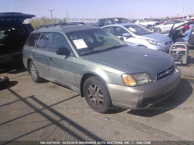 4S3BH665237641685 - 2003 SUBARU LEGACY OUTBACK GREEN photo 1