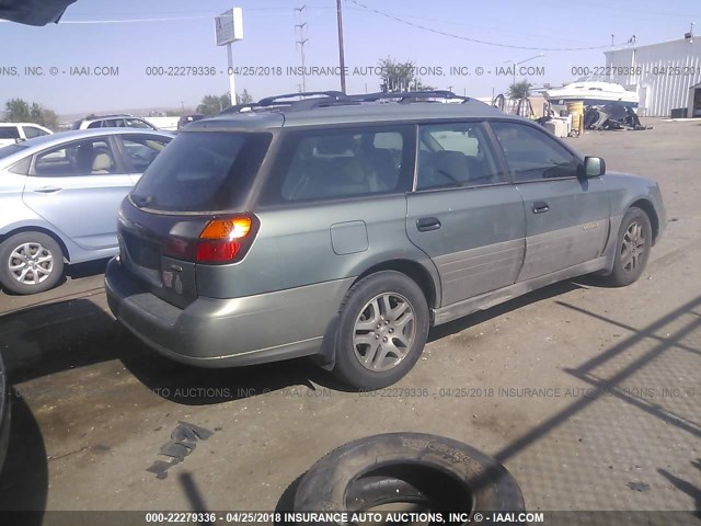 4S3BH665237641685 - 2003 SUBARU LEGACY OUTBACK GREEN photo 4