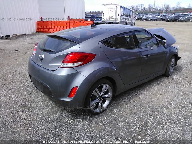 KMHTC6AD0CU027961 - 2012 HYUNDAI VELOSTER GRAY photo 4