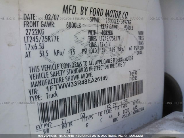 1FTWW33R48EA26149 - 2008 FORD F350 SUPER DUTY Unknown photo 10