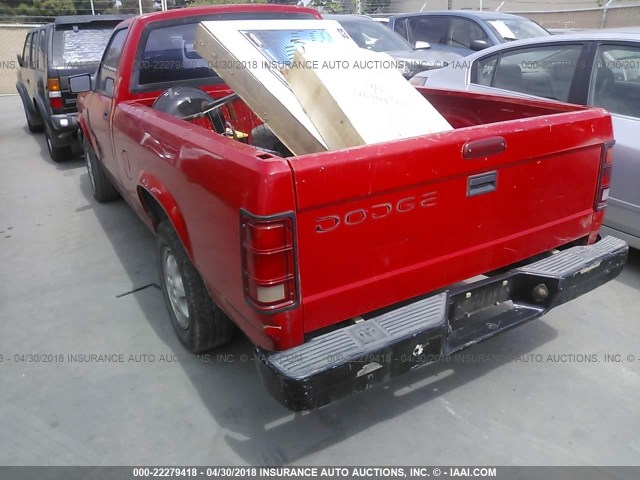 1B7FL26XXTW705066 - 1996 DODGE DAKOTA RED photo 3