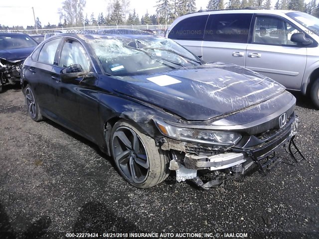 1HGCV1F3XJA020582 - 2018 HONDA ACCORD SPORT 黑色 照片 1