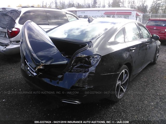 1HGCV1F3XJA020582 - 2018 HONDA ACCORD SPORT BLACK photo 4