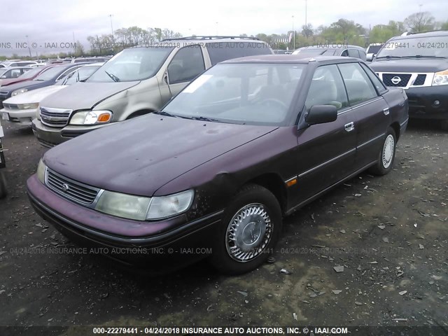 4S3BC6336P9664351 - 1993 SUBARU LEGACY L BURGUNDY photo 2