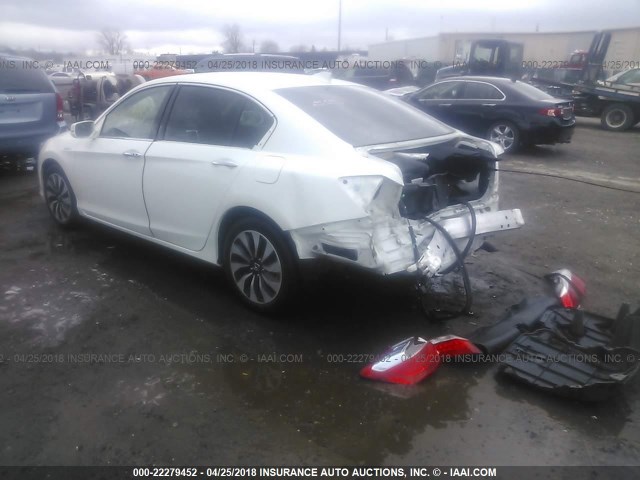 1HGCR6F56EA003688 - 2014 HONDA ACCORD HYBRID/EXL WHITE photo 3