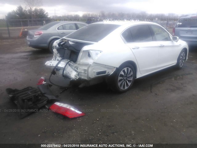 1HGCR6F56EA003688 - 2014 HONDA ACCORD HYBRID/EXL WHITE photo 4