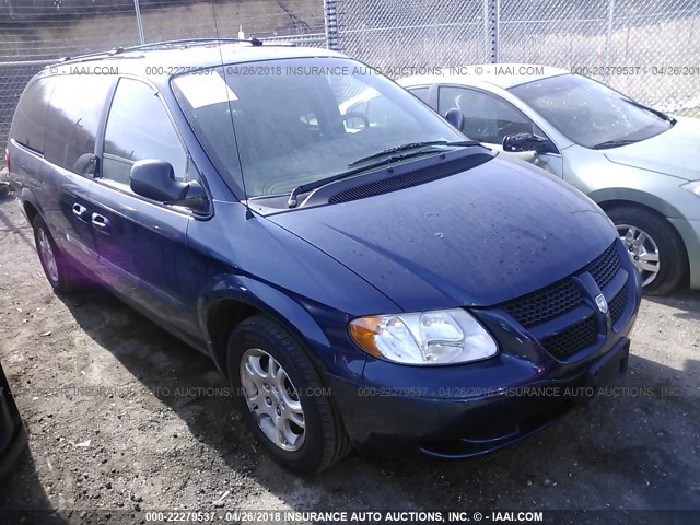 2B4GP74L42R790237 - 2002 DODGE GRAND CARAVAN EX Dark Blue photo 1